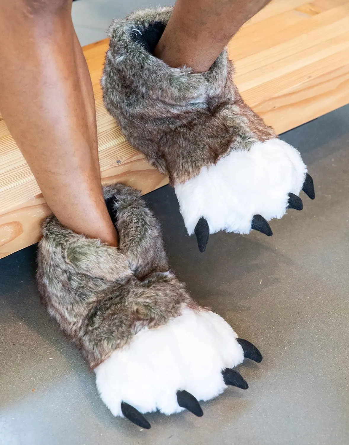Lazy One Animal Paw Slippers for Kids and Adults, Fun Costume for Kids, Cozy Furry Slippers