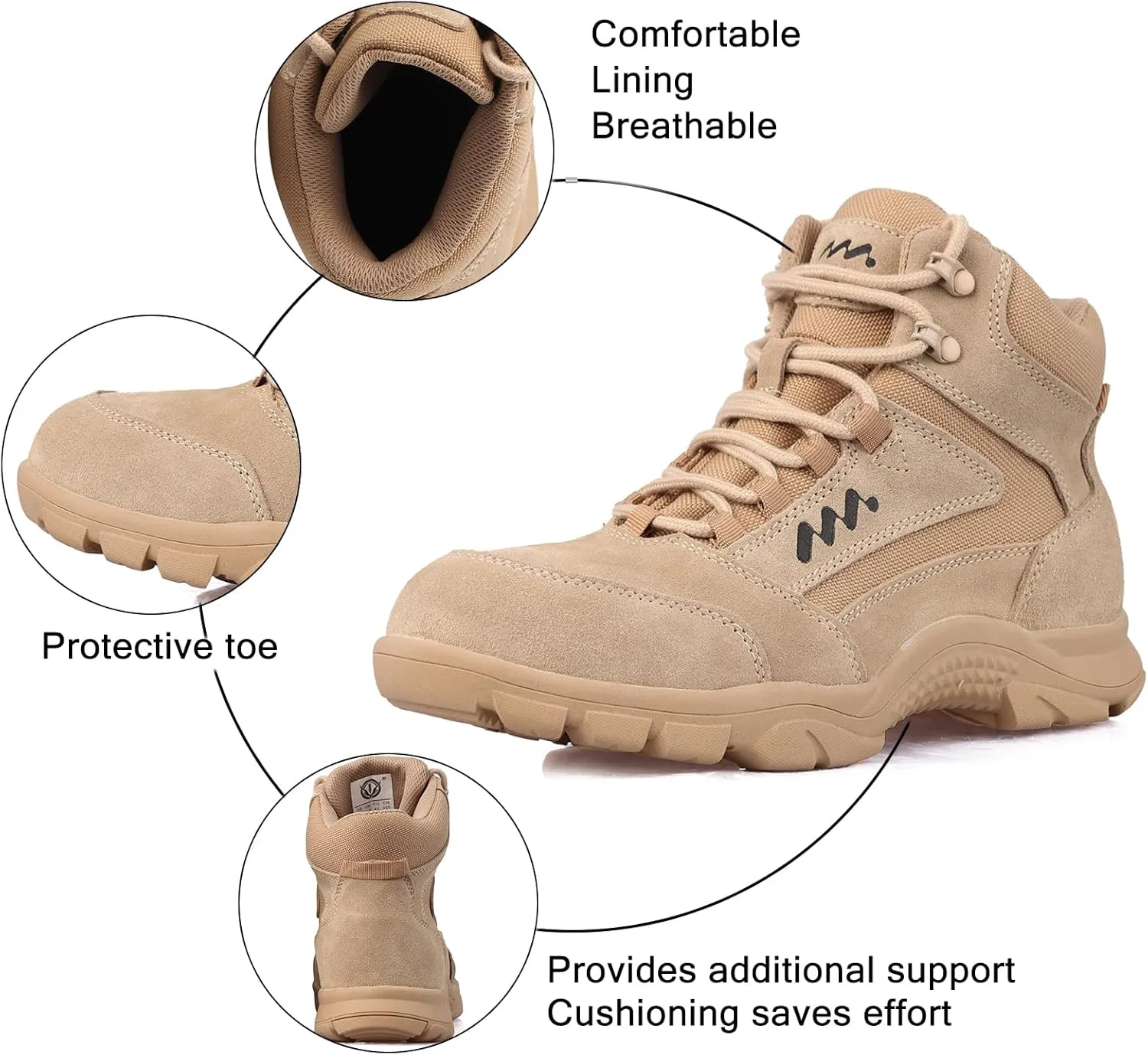 Lightweight Military Tactical Combat Army Boots for Men Anti-Slip Durable Breathable Police Security Duty Work 6 Inch Boots