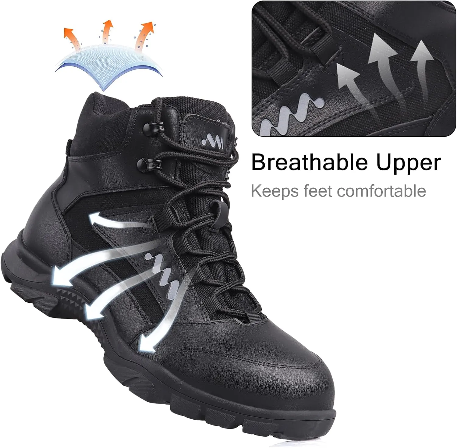 Lightweight Military Tactical Combat Army Boots for Men Anti-Slip Durable Breathable Police Security Duty Work 6 Inch Boots