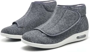 Lightweight Walking Sneakers,Adjustable Warm Plush Wide Width Shoes Winter Orthopedic Shoes Indoor Outdoor for Seniors Swollen Feet
