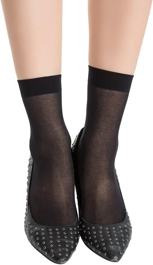 MANZI Nylon Sheer Socks For Women Ankle High Stockings Pantyhose Hosiery Trouser Socks Women 12 Pairs