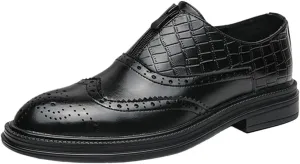 Men Leather Oxford Shoes Formal Dress Brogue Loafers British Style Luxury Casual Comfortable Flats
