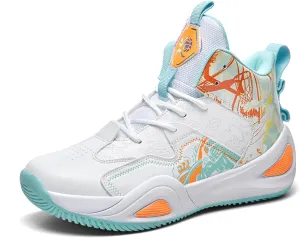 Men's Breathable Mesh Lace Up Basketball Shoes Fashion Non-Slip High-Top Sneakers Casual Gym Sports Tennis Jogging Running Walking Shoes