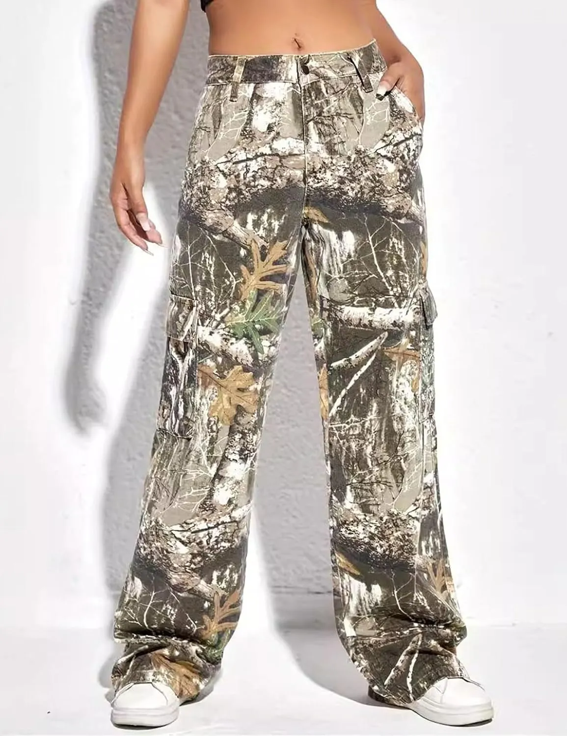 Mens Camo Cargo Pants Y2k Hip Hop Jeans Baggy Army Joggers Sweatpants Camouflage Pants Streetwear