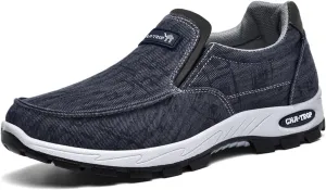 Men's Canvas Comfortable Breathable Orthopedic Loafers Casual Lightweight Slip-On Dad Walking Boat Shoes Outdoor Non-Slip Hiking Sneaker.