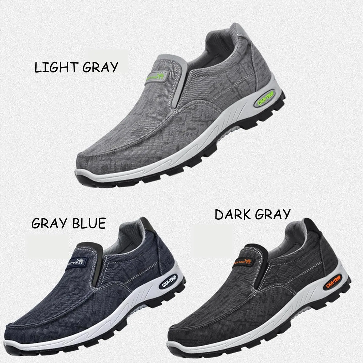 Men's Canvas Comfortable Breathable Orthopedic Loafers Casual Lightweight Slip-On Dad Walking Boat Shoes Outdoor Non-Slip Hiking Sneaker.