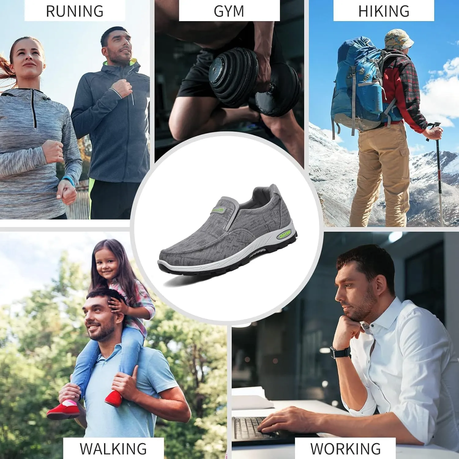 Men's Canvas Comfortable Breathable Orthopedic Loafers Casual Lightweight Slip-On Dad Walking Boat Shoes Outdoor Non-Slip Hiking Sneaker.