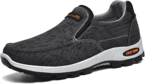 Men's Canvas Comfortable Breathable Orthopedic Loafers Casual Lightweight Slip-On Dad Walking Boat Shoes Outdoor Non-Slip Hiking Sneaker.