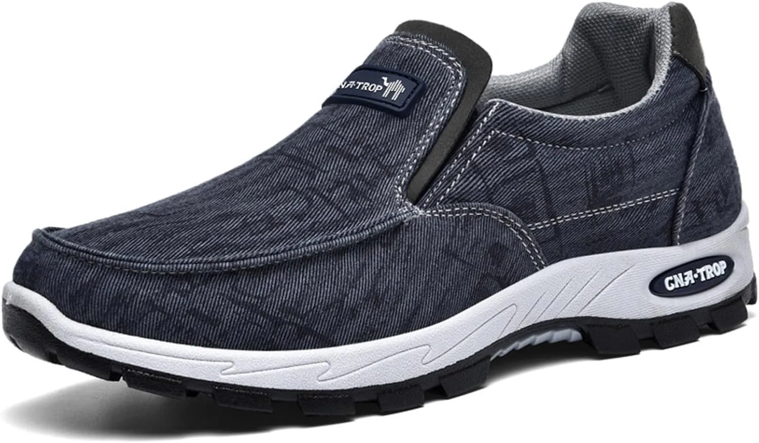 Men's Canvas Comfortable Breathable Orthopedic Loafers Casual Lightweight Slip-On Dad Walking Boat Shoes Outdoor Non-Slip Hiking Sneaker.