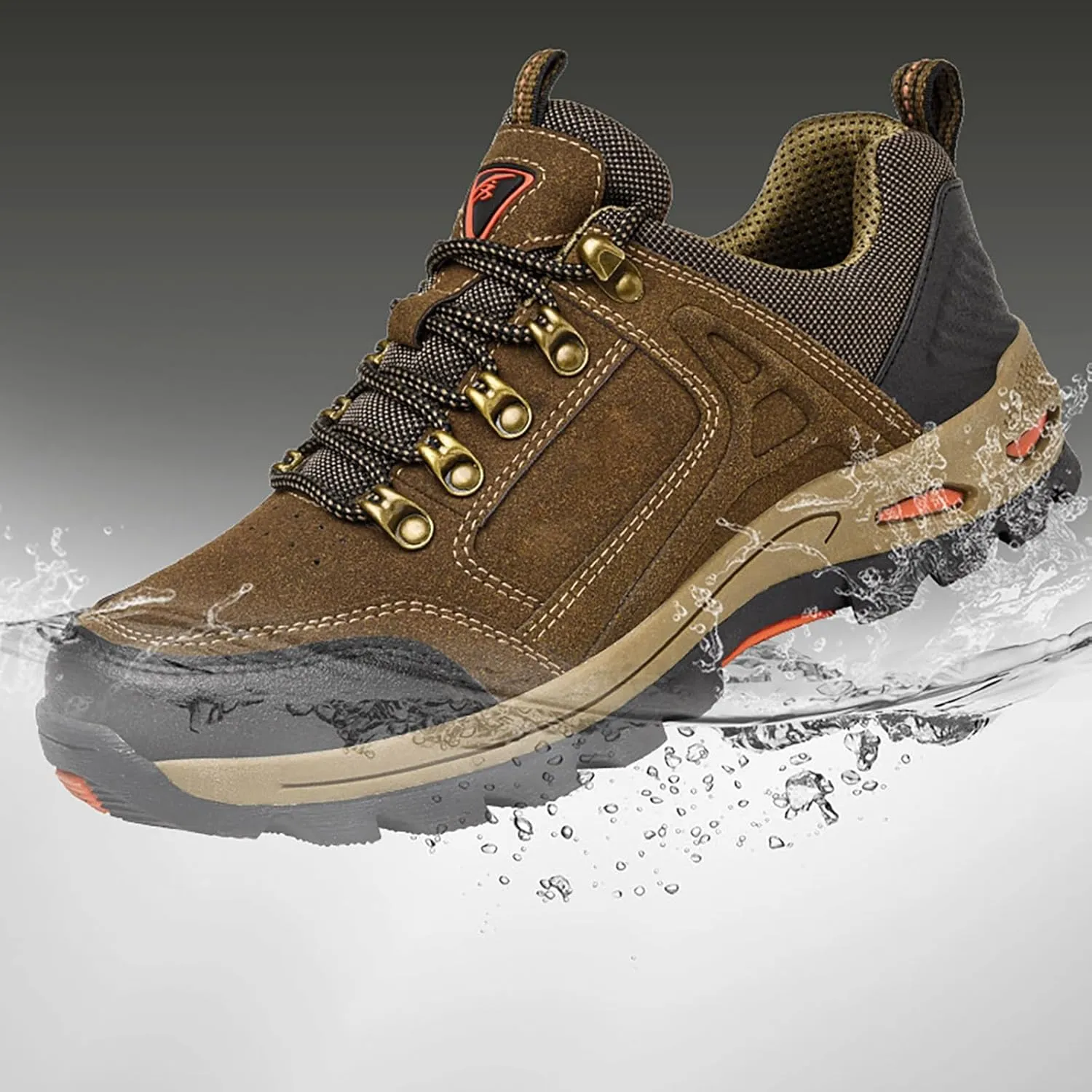 Mens Casual Shoes Suede Slip On Walking Shoes Waterproof Padded Sneakers Non Slip Lightweight Hiking Shoes