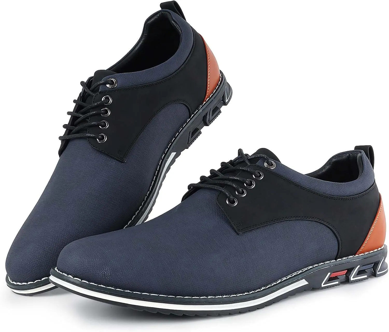Mens Dress Shoes Casual Business Oxford Derby Orthopedic Leather Shoes Simple Lace-up Walk Loafers Flats Shoes for Men