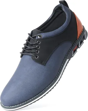 Mens Dress Shoes Casual Business Oxford Derby Orthopedic Leather Shoes Simple Lace-up Walk Loafers Flats Shoes for Men