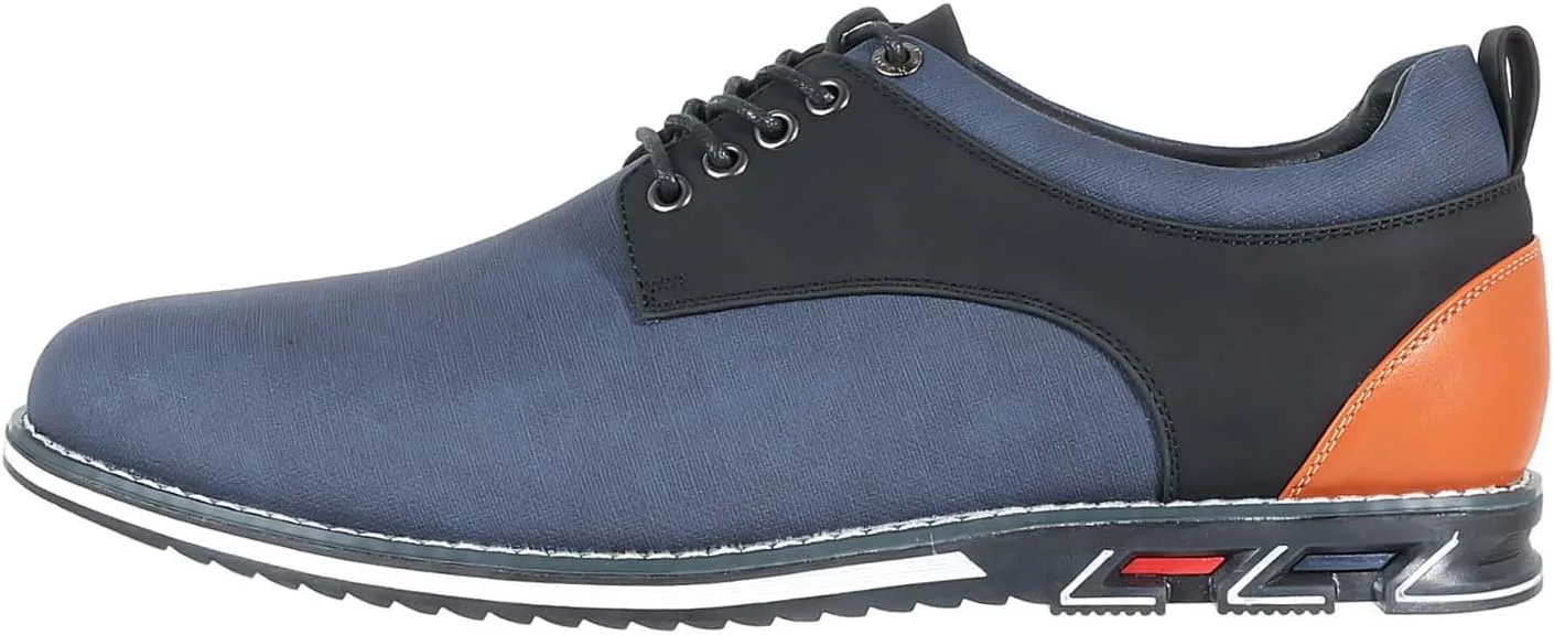 Mens Dress Shoes Casual Business Oxford Derby Orthopedic Leather Shoes Simple Lace-up Walk Loafers Flats Shoes for Men