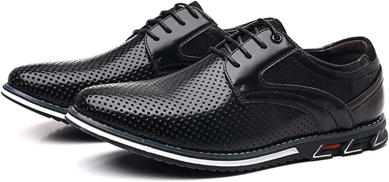 Men’s Dress Shoes Casual Oxford Derby Orthopedic Leather Shoes Breathable Walking Shoes Summer Business Office Loafers Work Flats