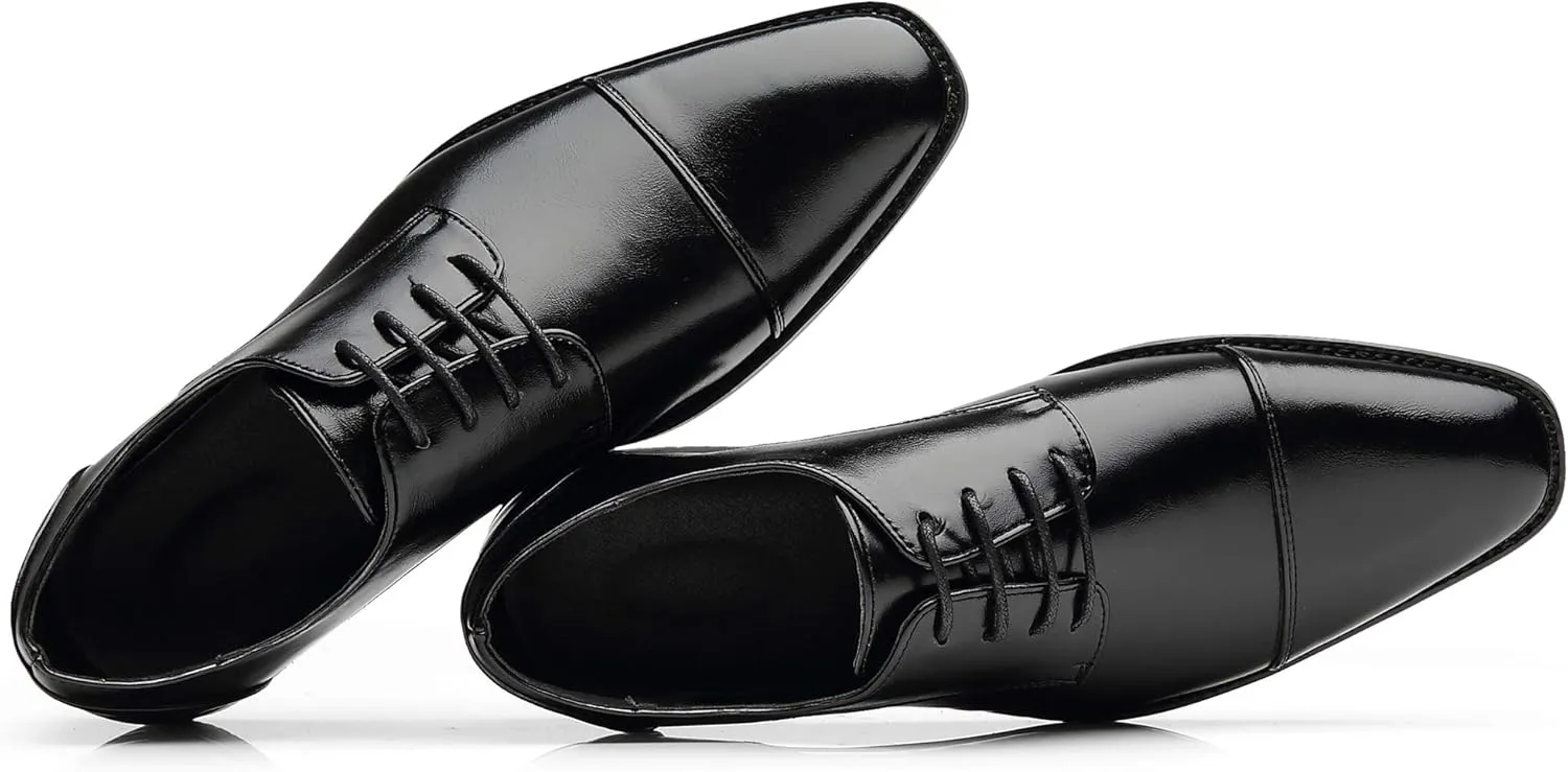 Mens Dress Shoes Classic Modern Formal Wingtip Cap-Toe Lace up Oxford Shoes