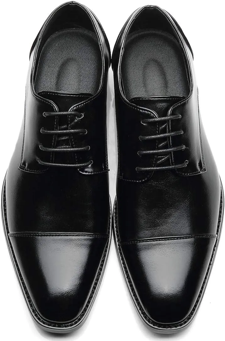 Mens Dress Shoes Classic Modern Formal Wingtip Cap-Toe Lace up Oxford Shoes