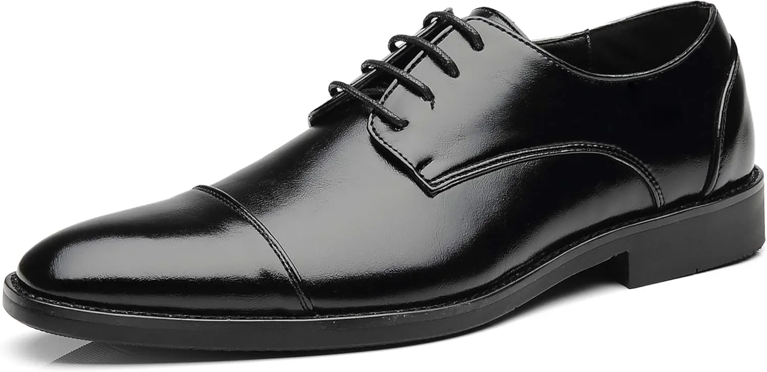 Mens Dress Shoes Classic Modern Formal Wingtip Cap-Toe Lace up Oxford Shoes