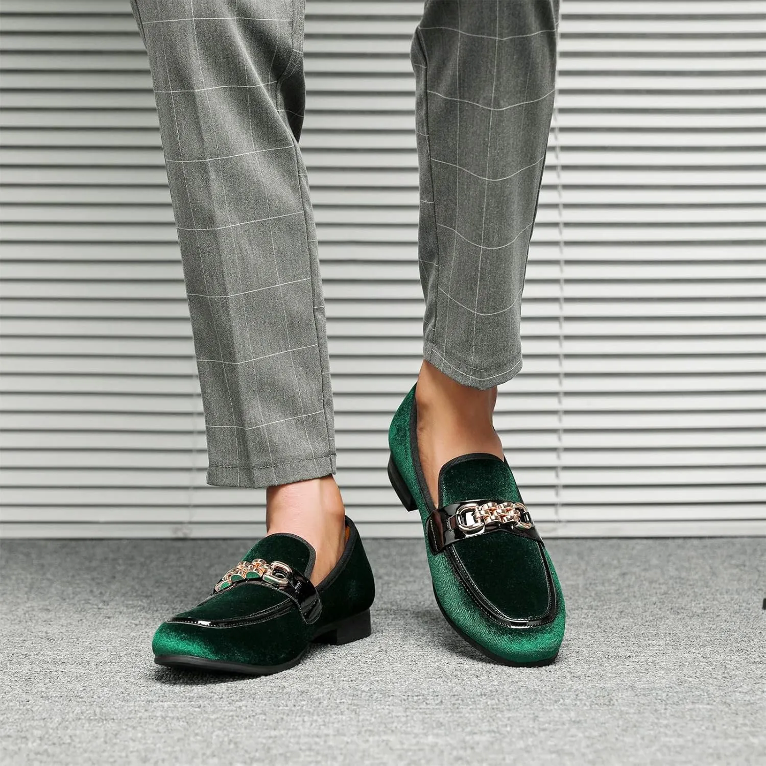 Men's Fashion Formal Velvet Loafers and Wedding Dress Shoes for Men, Penny Slip-On Smoking Luxury Men Casual Shoes