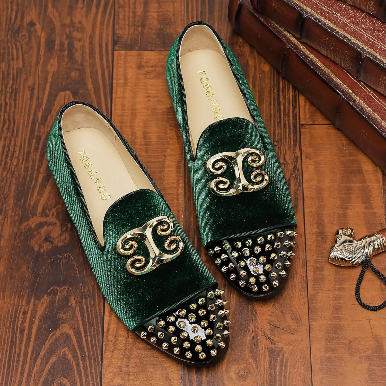 Men's Fashion Formal Velvet Loafers and Wedding Dress Shoes for Men, Penny Slip-On Smoking Luxury Men Casual Shoes