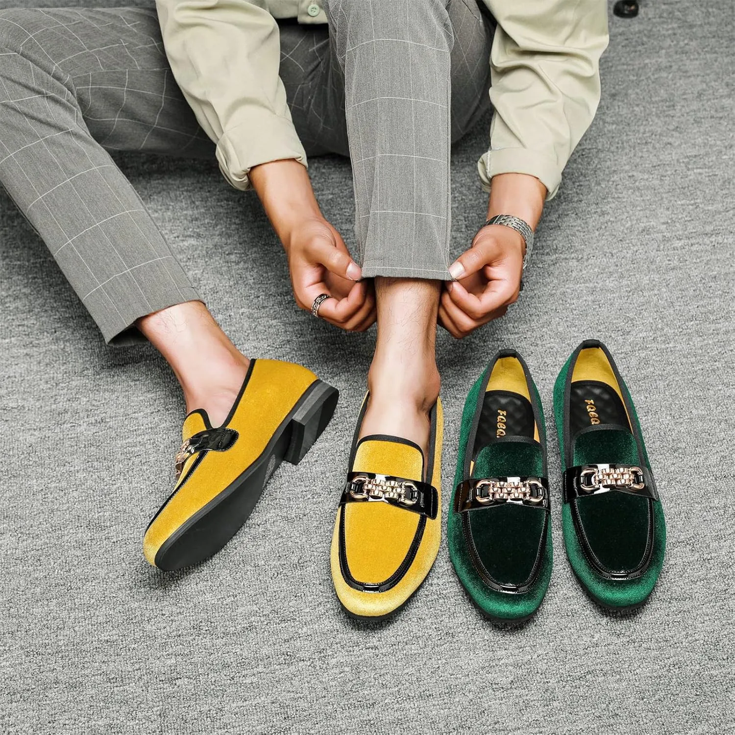 Men's Fashion Formal Velvet Loafers and Wedding Dress Shoes for Men, Penny Slip-On Smoking Luxury Men Casual Shoes