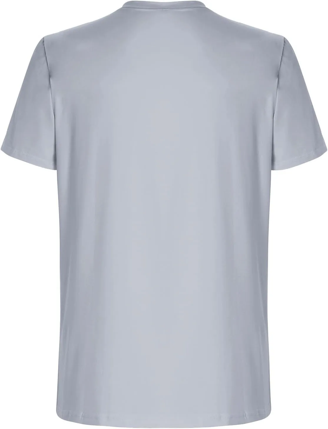 Men's Fashion Moonlight Printed Shirts Stand Shoulder Round Neck Tees Short Sleeve Breathe Shapewear Working Fishing