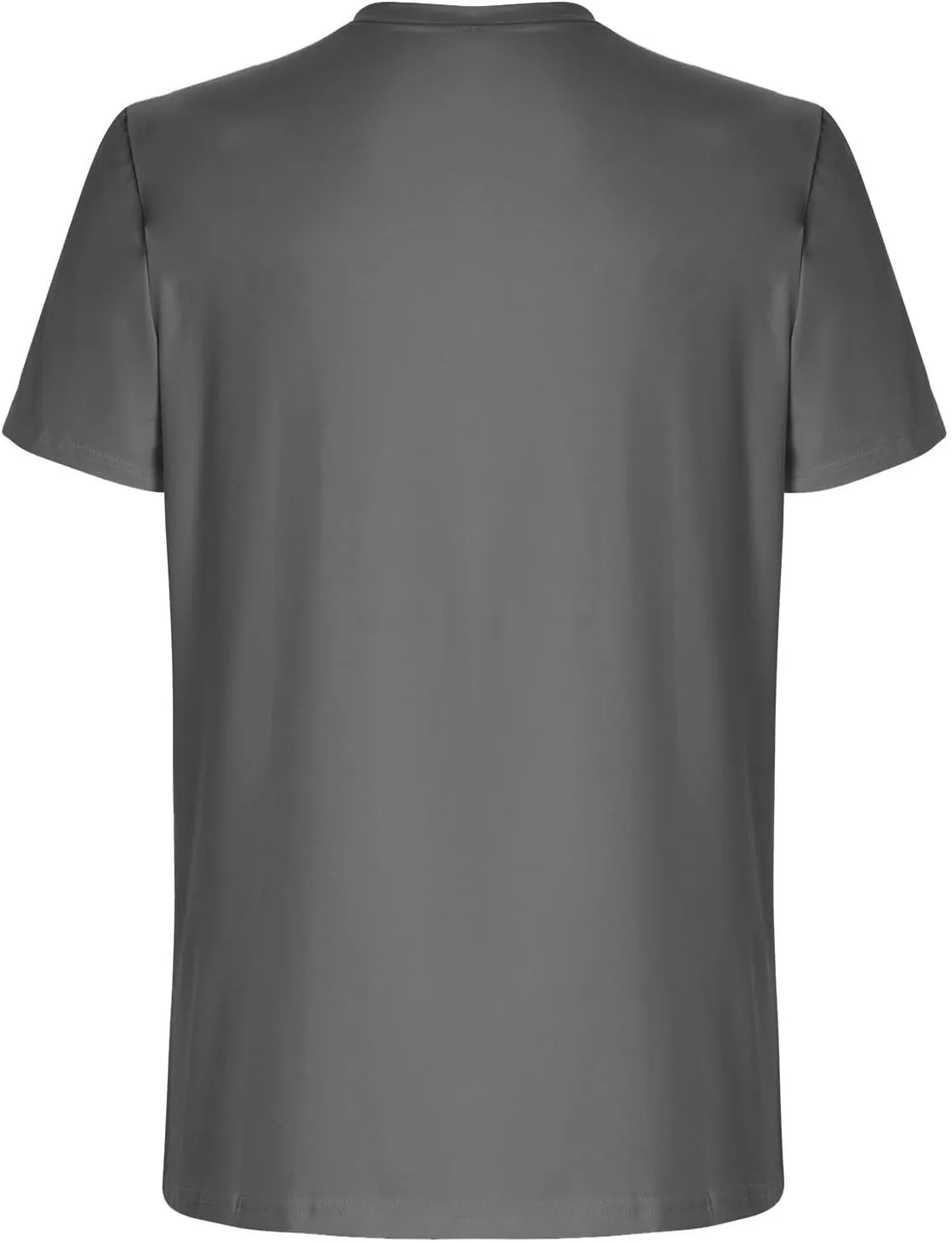 Men's Fashion Moonlight Printed Shirts Stand Shoulder Round Neck Tees Short Sleeve Breathe Shapewear Working Fishing