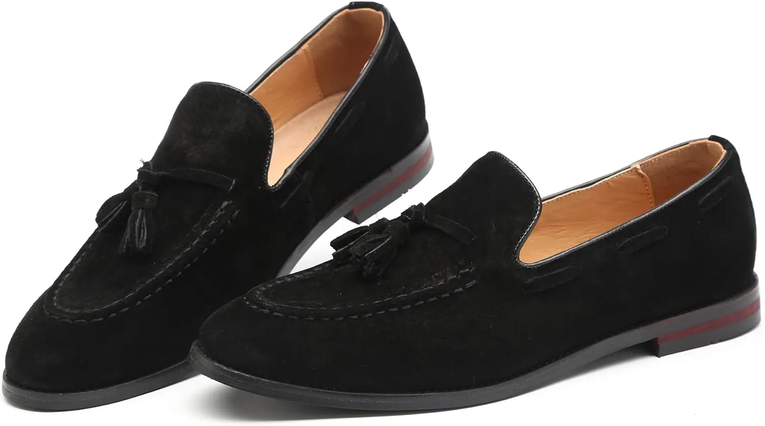 Mens Fashion Shoes Casual Dress Tassel Slip On Flats Suede Loafers for Driving Dating Prom