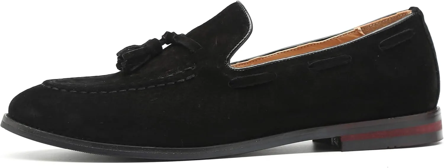 Mens Fashion Shoes Casual Dress Tassel Slip On Flats Suede Loafers for Driving Dating Prom