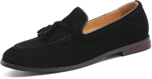Mens Fashion Shoes Casual Dress Tassel Slip On Flats Suede Loafers for Driving Dating Prom