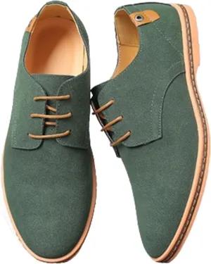 Men's Fashion Sneakers Dress Shoes Casual Business Oxfords,Breathable Soft Sole Walking Shoes Lace Up Dress Shoes (Green,13)