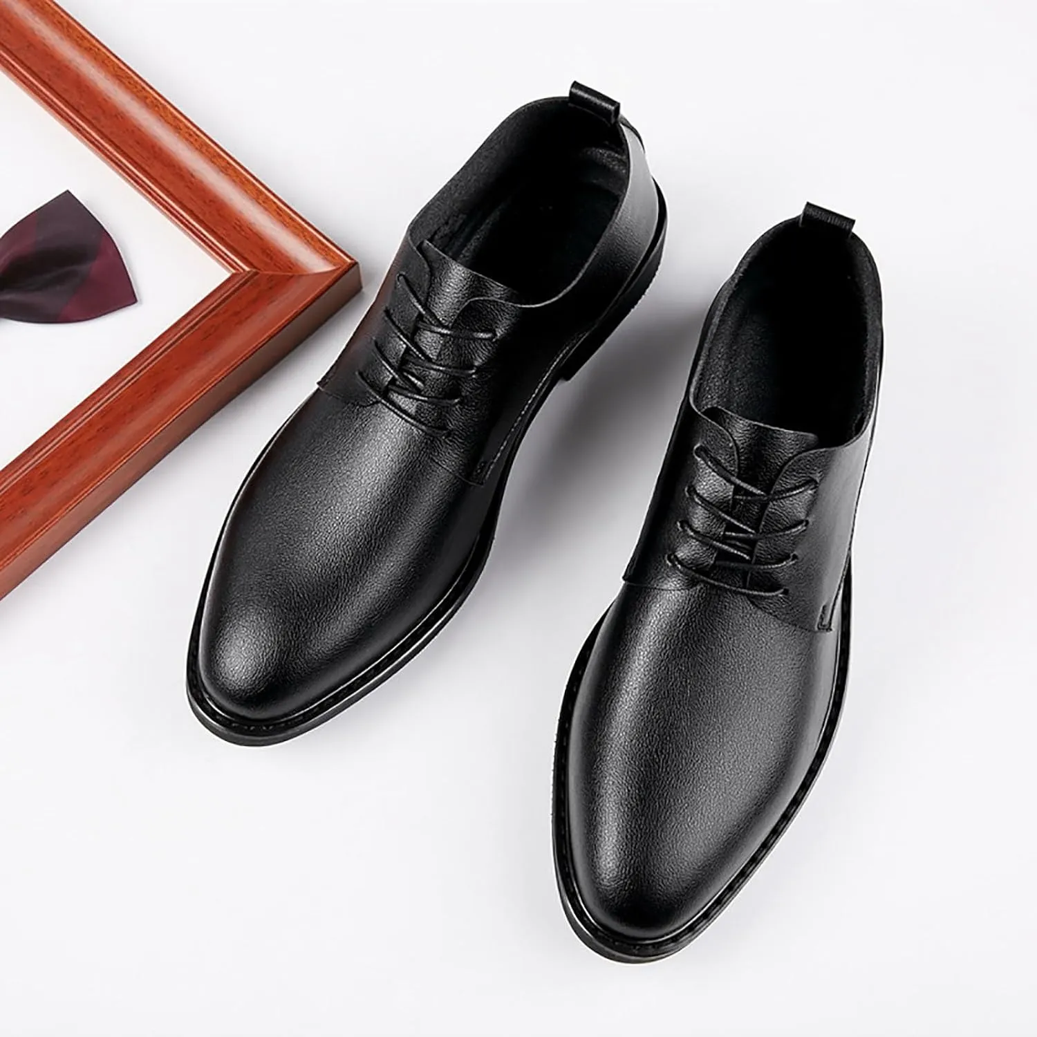 Men's Genuine Cow Leather Slip-On Lightweight Casual Shoes with Anti-Slip Rubber Sole, Breathable Lining for Walking, Driving & Travel