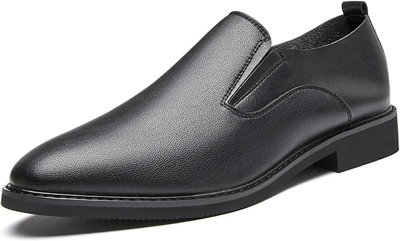 Men's Genuine Cow Leather Slip-On Lightweight Casual Shoes with Anti-Slip Rubber Sole, Breathable Lining for Walking, Driving & Travel