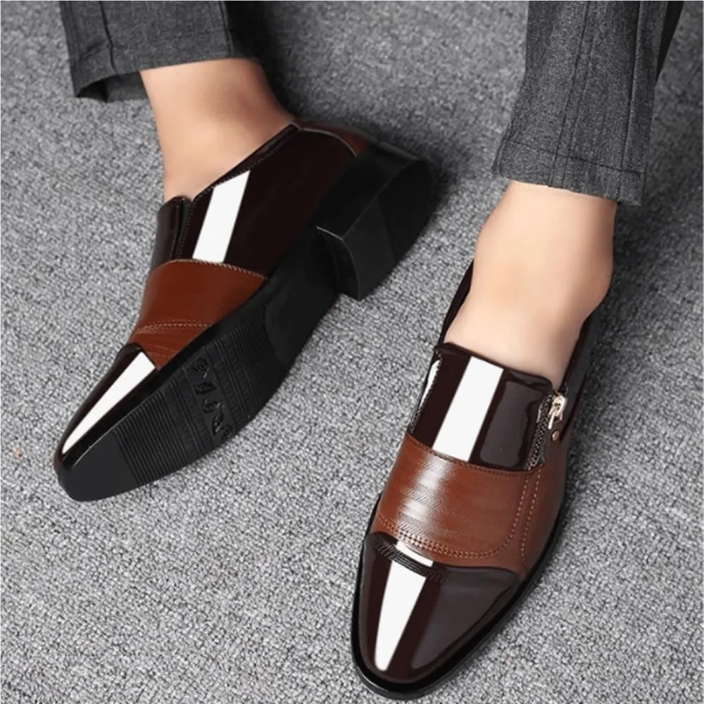 Mens Leather Oxford Loafers Slip On Orthopedic Comfort Shoes Business Casual Office Flat Shoes