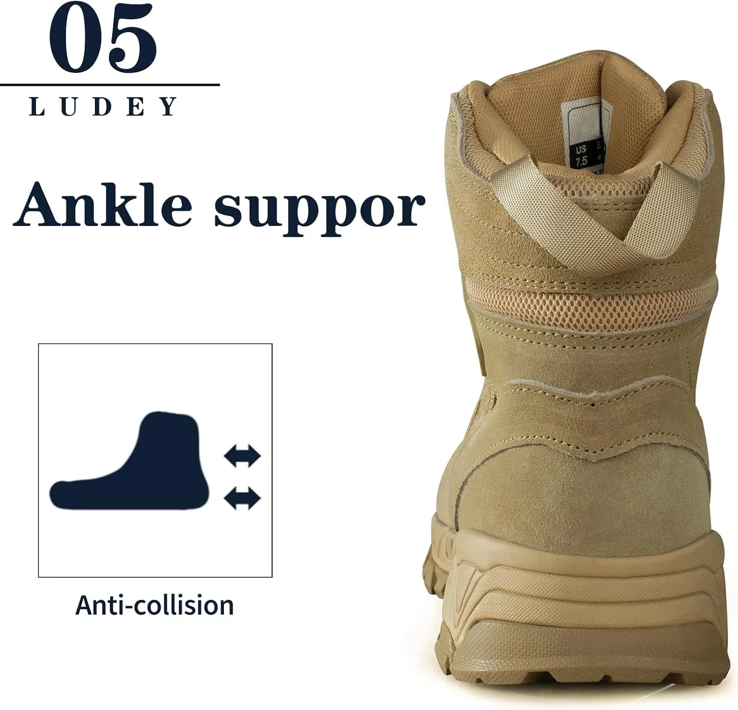 Men's Lightweight Tactical Hiking Boots Waterproof Military Outdoor Motorcycle Desert Boots Durable Comfortable for Combat Work All Season