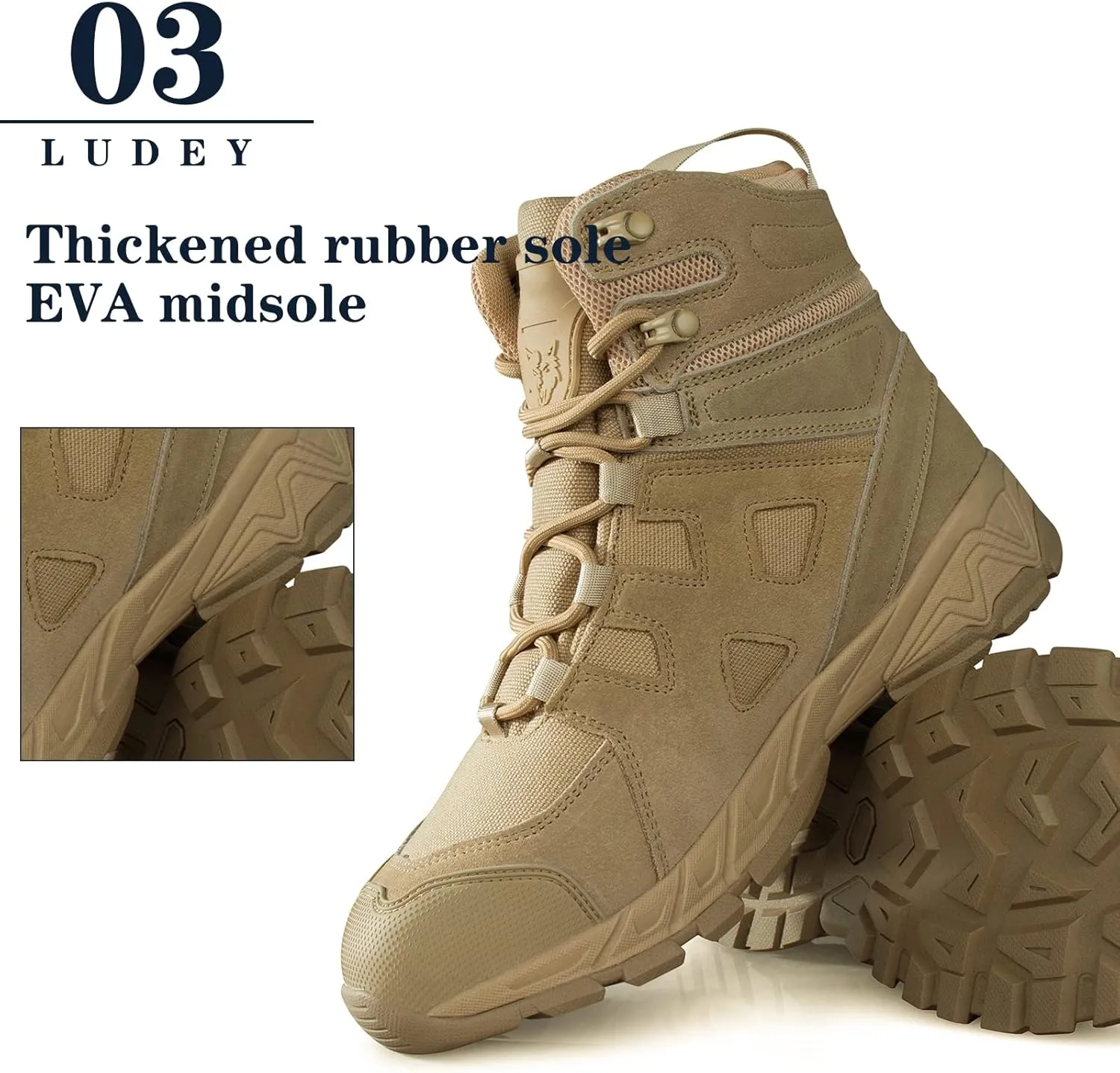 Men's Lightweight Tactical Hiking Boots Waterproof Military Outdoor Motorcycle Desert Boots Durable Comfortable for Combat Work All Season
