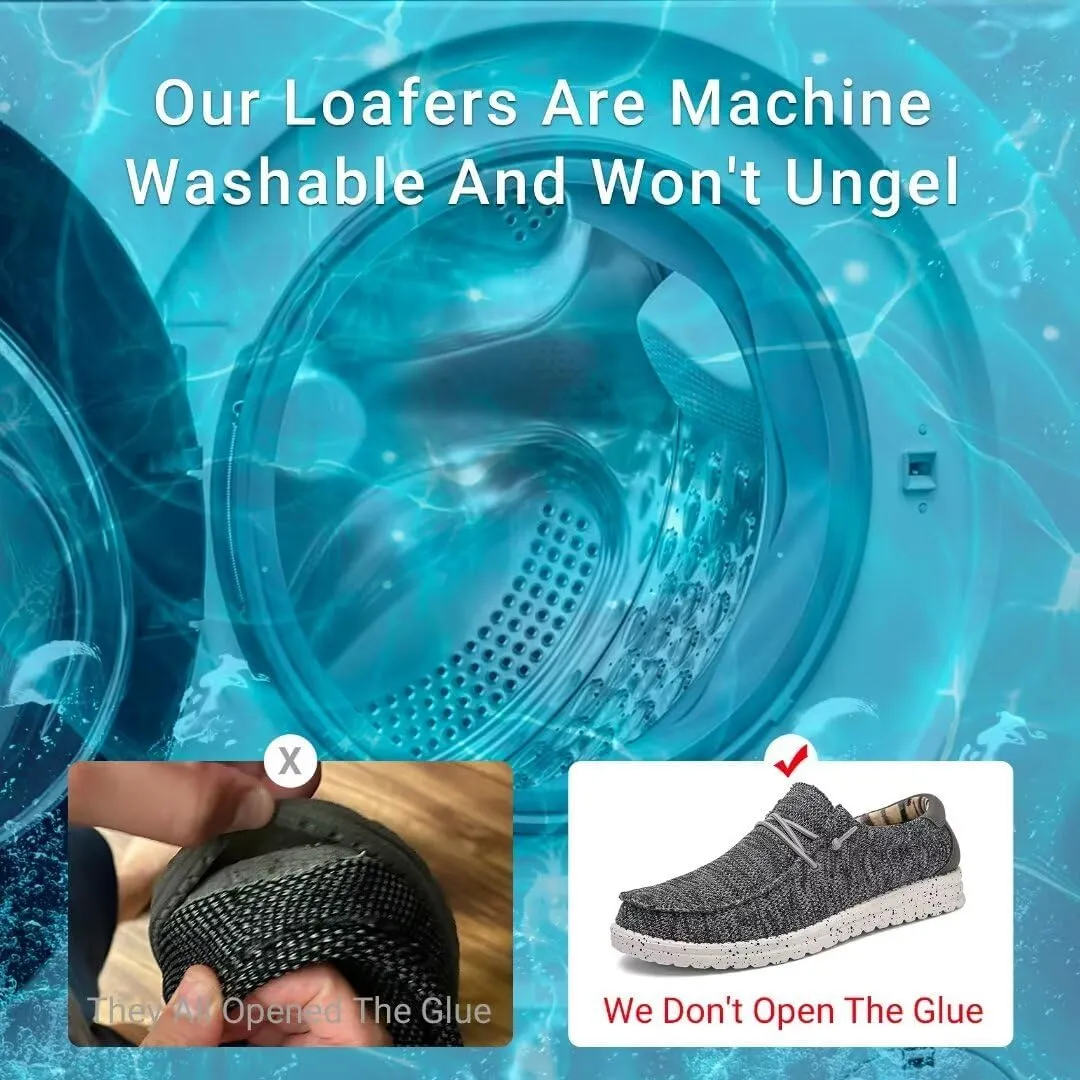 Mens Machine-Washable Casual Loafers, Men Slip On Comfortable and Breathable Boat Shoes for Work, Casual, Walk, Traveling, Beach, Gifts for Men, Zapatos Mocasines para Hombre