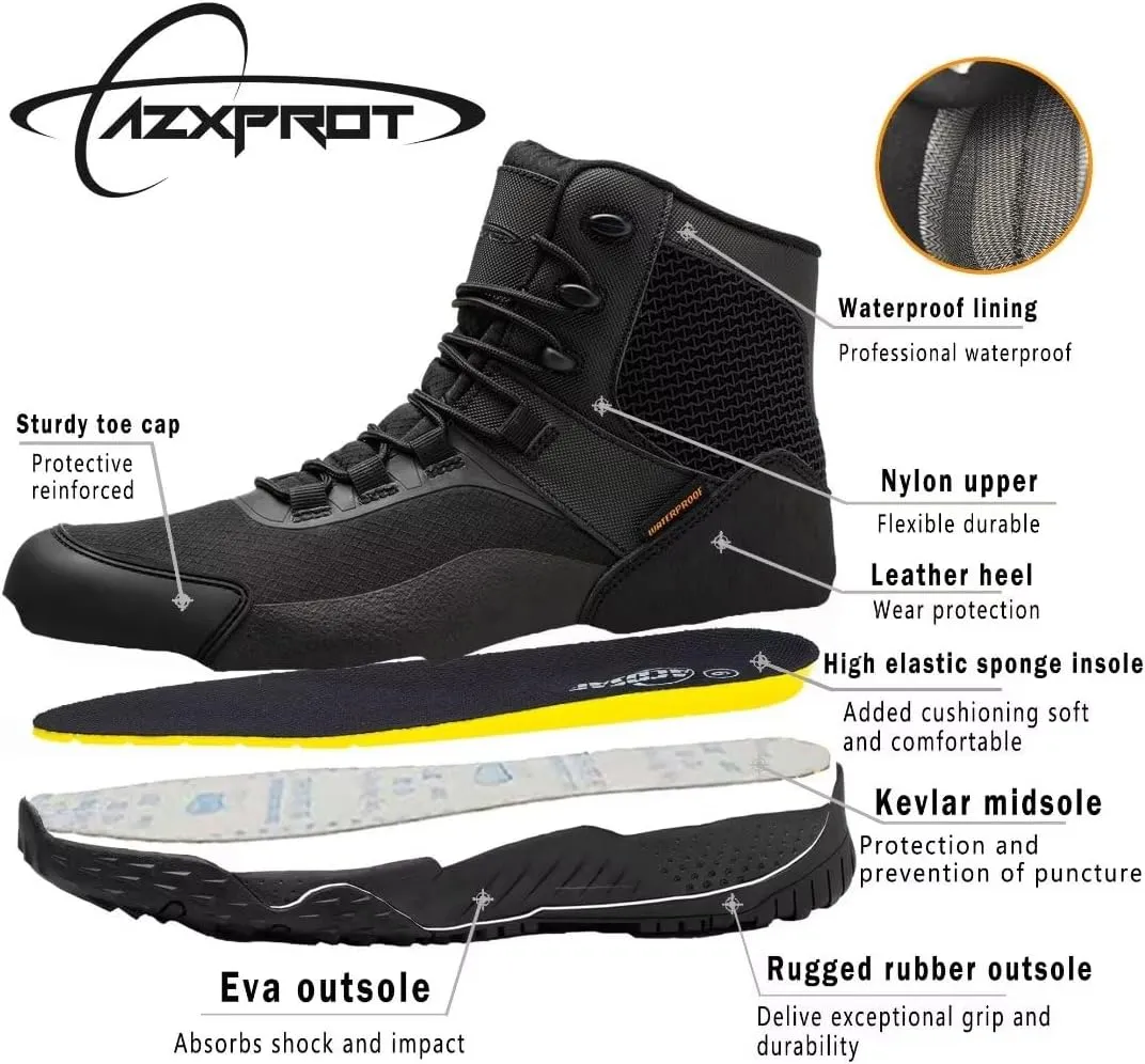 Men's Military Tactical Boots, 6" Waterproof Lightweight Combat Boots, Comfortable Non-slip Outdoor Desert Work Shoes