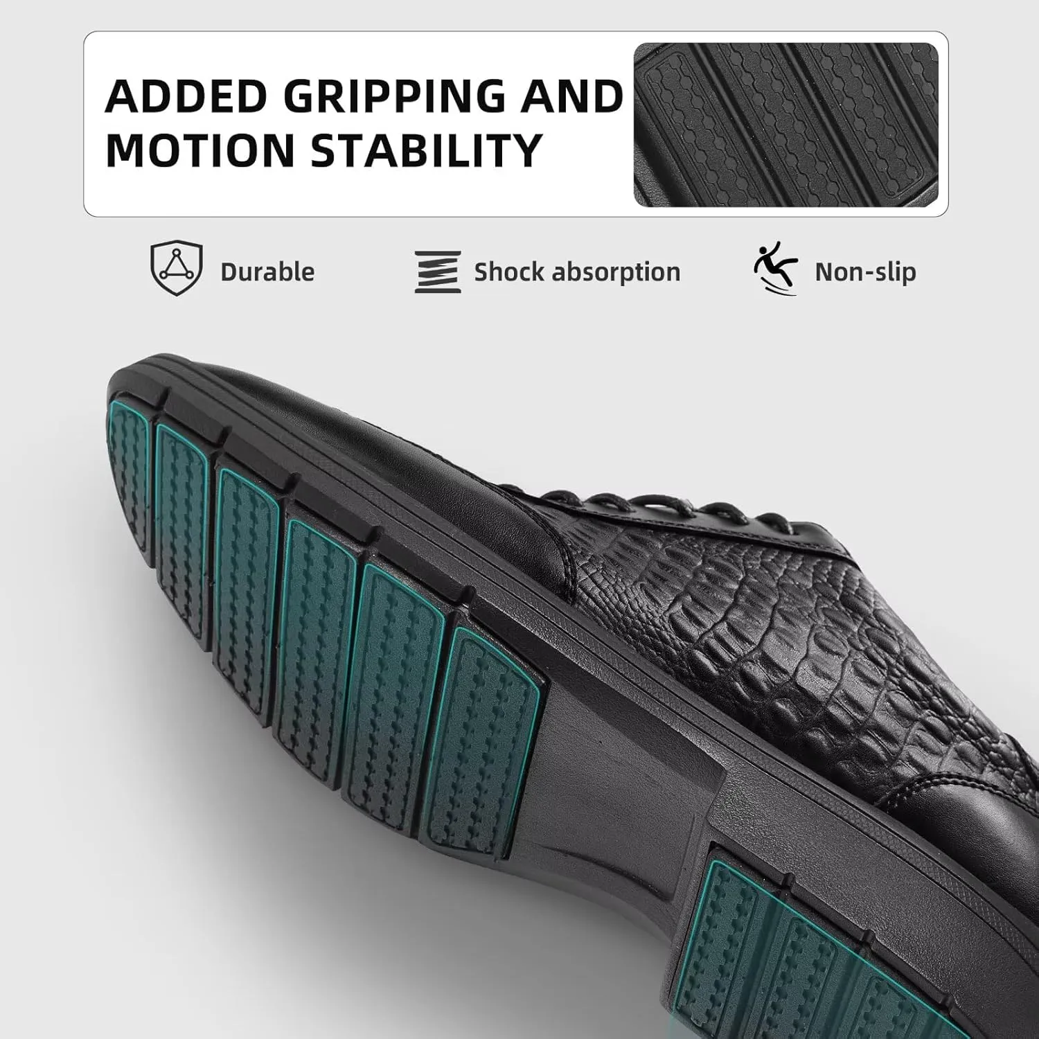 Men's Orthopedic Business Dress Walking Shoes - Comfortable Arch Support Plantar Fasciitis Leather Wingtip Formal Oxford - Flat Feet Casual Cap Toe Tuxedo Patent Sneakers for Foot Heel Pain Relief