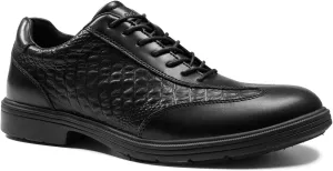 Men's Orthopedic Business Dress Walking Shoes - Comfortable Arch Support Plantar Fasciitis Leather Wingtip Formal Oxford - Flat Feet Casual Cap Toe Tuxedo Patent Sneakers for Foot Heel Pain Relief
