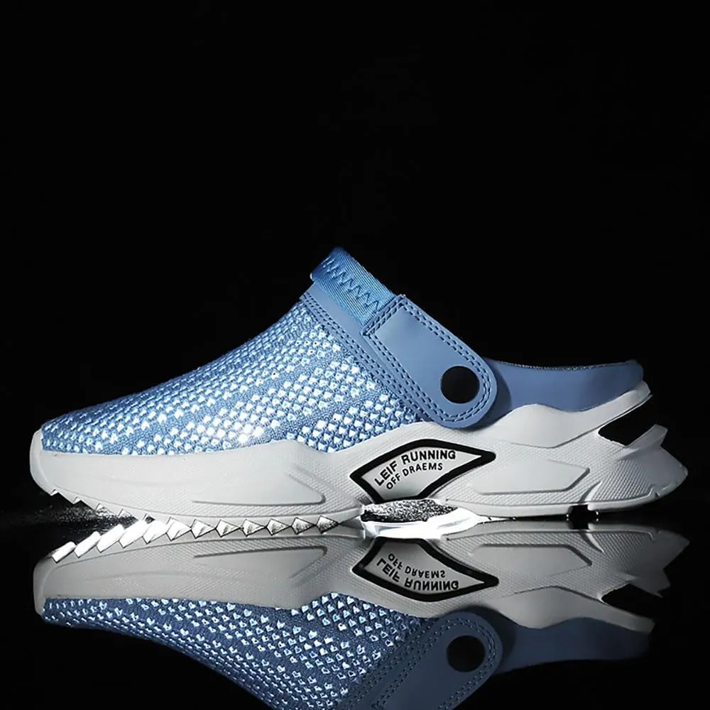 Men's Orthopedic Hollow-Out Summer Sandals, Knit Mesh Walking Shoes Beach Sandals, Breathable With Arch Support