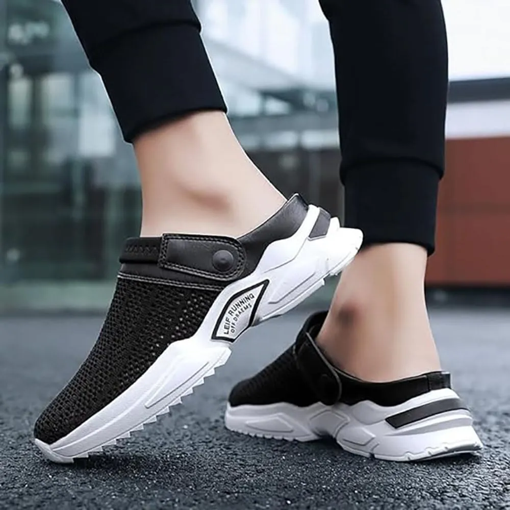 Men's Orthopedic Hollow-Out Summer Sandals, Knit Mesh Walking Shoes Beach Sandals, Breathable With Arch Support