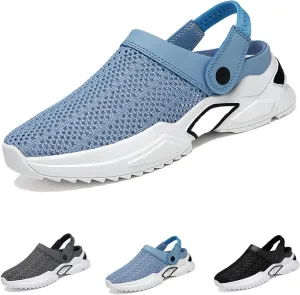 Men's Orthopedic Hollow-Out Summer Sandals,Platform Mesh Mules Slippers,Orthopedic Diabetic Walking Boat Shoes Breathable with Arch Support Knit Mesh Walking Shoes Beach Sandals