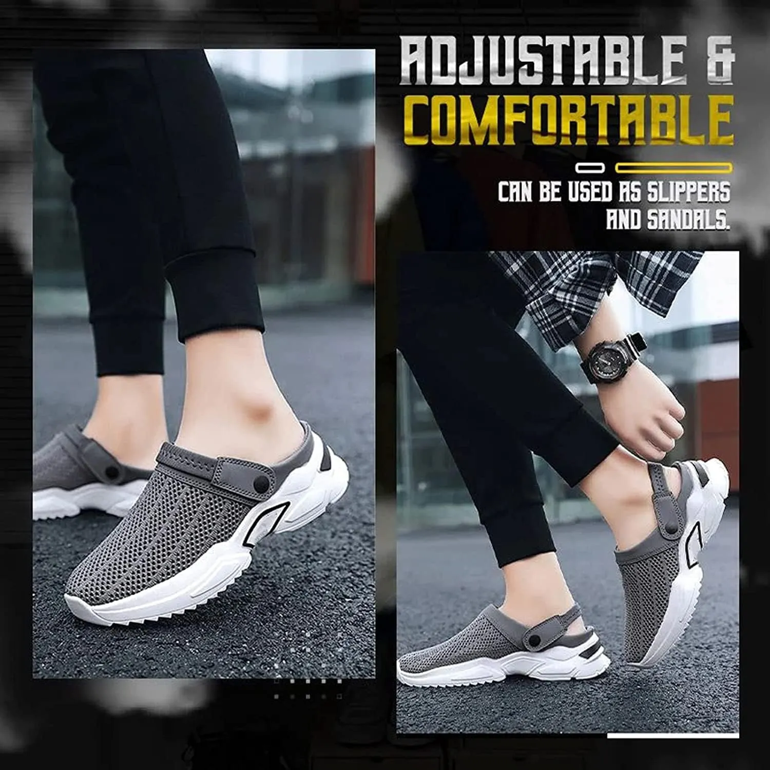 Men's Orthopedic Hollow-Out Summer Sandals,Platform Mesh Mules Slippers,Orthopedic Diabetic Walking Boat Shoes Breathable with Arch Support Knit Mesh Walking Shoes Beach Sandals
