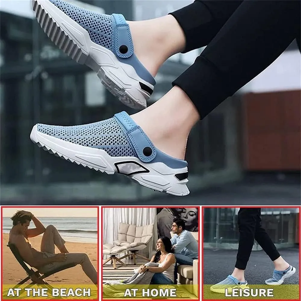 Men's Orthopedic Hollow-Out Summer Sandals,Platform Mesh Mules Slippers,Orthopedic Diabetic Walking Boat Shoes Breathable with Arch Support Knit Mesh Walking Shoes Beach Sandals