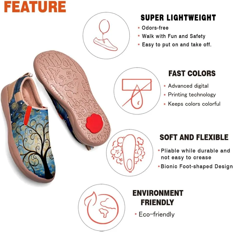 Mens Painted Travel Shoes Casual Loafers Walking Slip-Ons Comfortable Art Fashion Sneakers