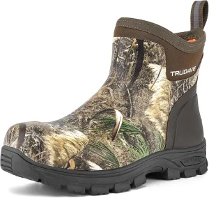Men's Rain Boots Waterproof Garden Shoes, Ankle Rubber Work Boots, Camp Outdoor Snow Mud Boots for Farming, Hunting, Lawn Work, Size 7-14