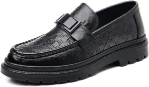 Men's Slip-On Dress Shoes Summer Leather Non-Slip Oxfords Shoes Formal Business Lace-Up Derby Shoes for Men