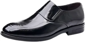 Men's Slip On Loafers Business Shoes Classic Leather Upper Men's Rubber Soft Sole Breathable Lining Shock Absorption Cushioning Shoes