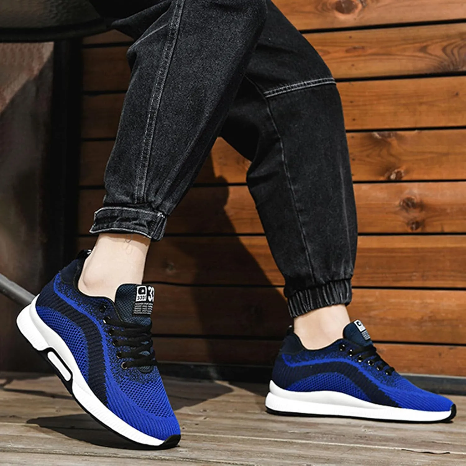 Mens Slip On Sneakers Non Slip Walking Shoes Lightweight Athletic Shoes Casual Running Shoe Increase Height 6/8/10CM