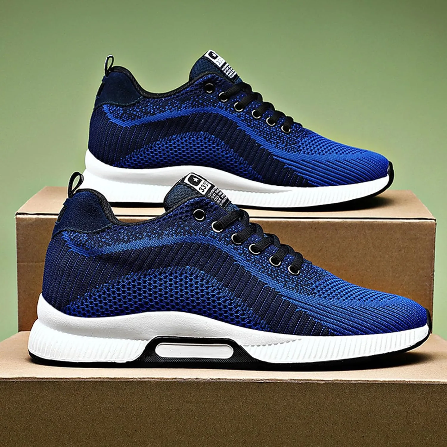 Mens Slip On Sneakers Non Slip Walking Shoes Lightweight Athletic Shoes Casual Running Shoe Increase Height 6/8/10CM